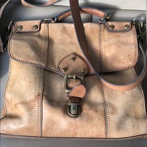Used leather fossil cross body purse
